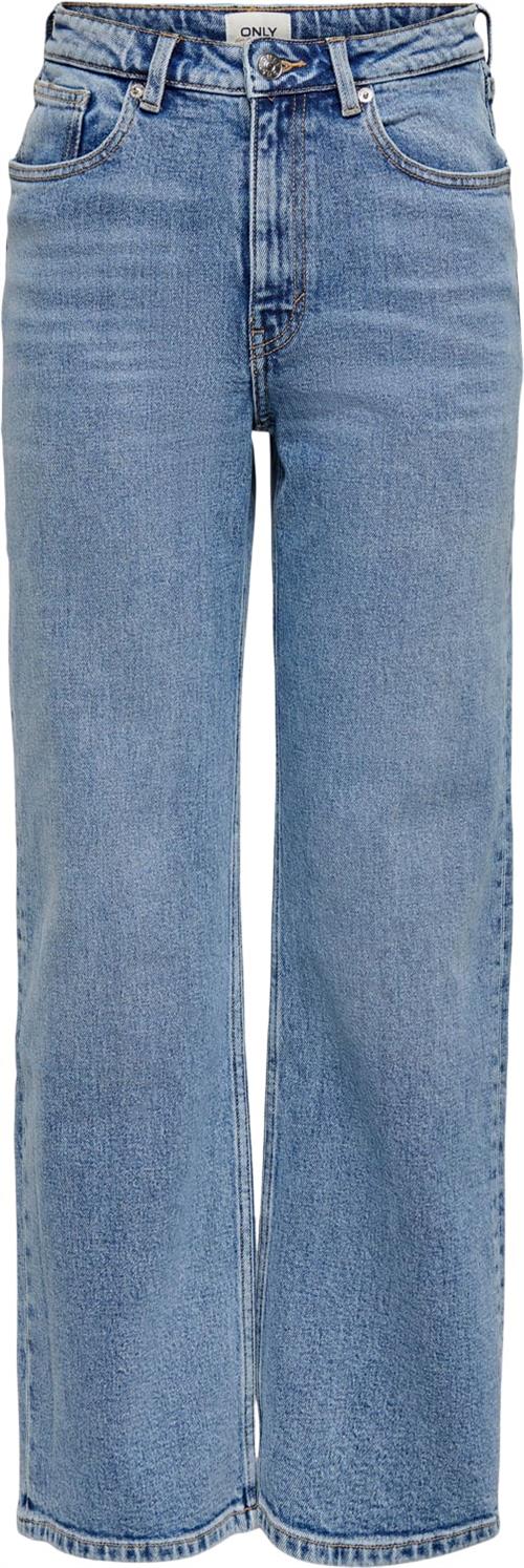 ONLY Onljuicy Life HW Wide LEG Noos Kvinde Medium Blue Denim/nas365 Wide Jeans Str "24/""32" - Bomuld hos Magasin