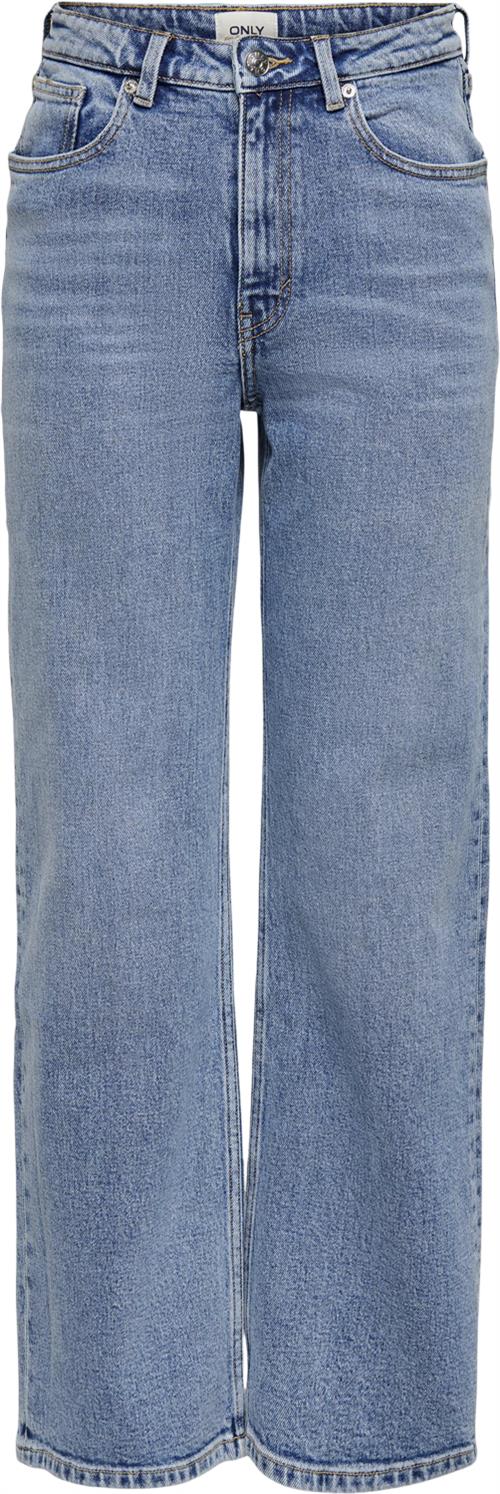 ONLY Onljuicy Life HW Wide LEG Noos Kvinde Medium Blue Denim/nas365 Wide Jeans Str "33/""32" - Bomuld hos Magasin