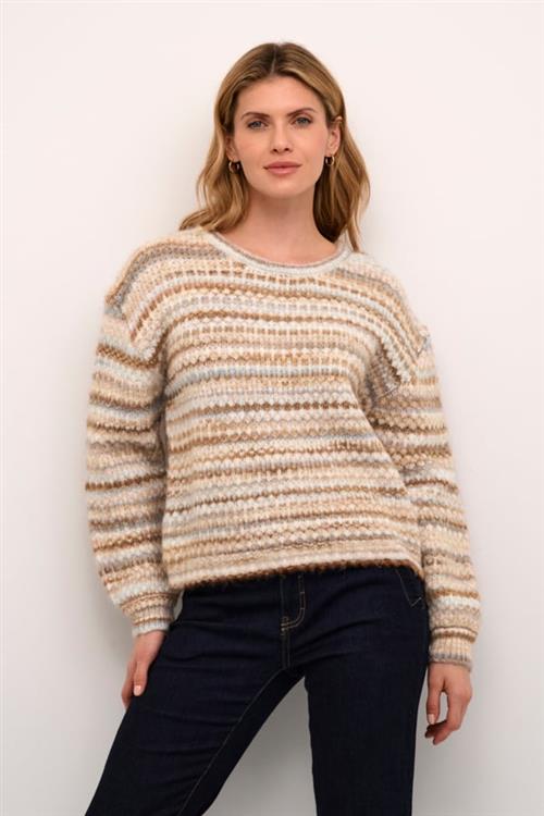 Culture Cuhazel Pullover Kvinde Dune Melange Multi Sweaters Str XS - hos Magasin