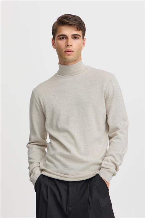 Casual Friday Cfkonrad Merino Roll Neck Knit Mand Light Sand Turtlenecks Str S Merino - hos Magasin