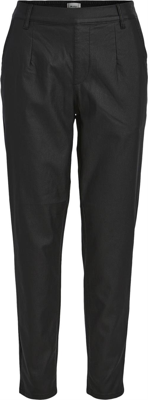 Se Object Objbelle Lisa Coated Pant Noos Kvinde Black Bukser Med Smalle Ben Str 40 - hos Magasin ved Magasin