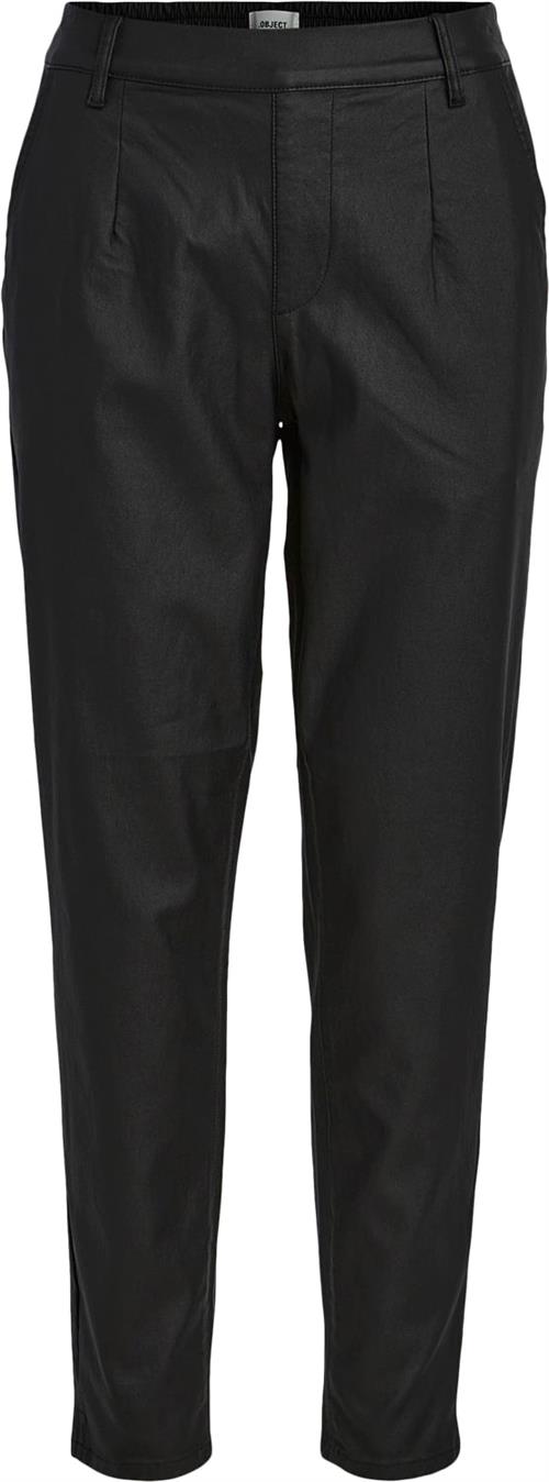 Se Object Objbelle Lisa Coated Pant Noos Kvinde Black Bukser Med Smalle Ben Str 38 - hos Magasin ved Magasin