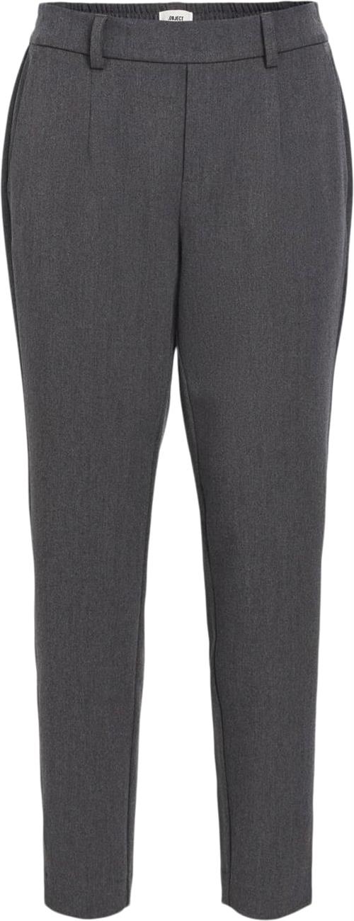 Object Objlisa Slim Pant Noos Kvinde Medium Grey Melange Bukser Med Smalle Ben Str 42 - hos Magasin