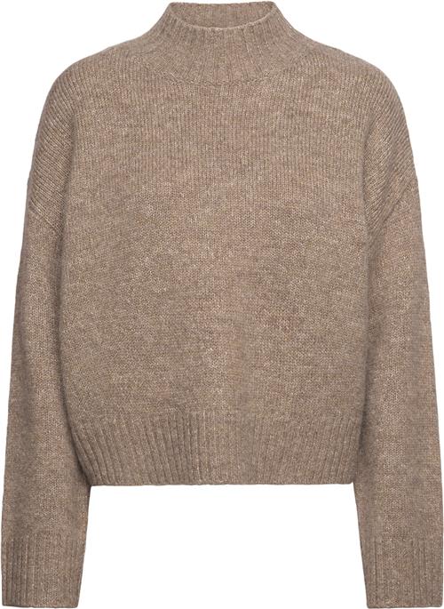 Rosemunde Chunky Knit Pullover Kvinde Beige Melange Rullekraver Str L - hos Magasin