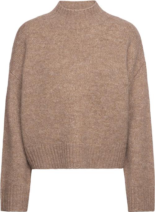 Rosemunde Chunky Knit Pullover Kvinde Beige Melange Rullekraver Str XS - hos Magasin