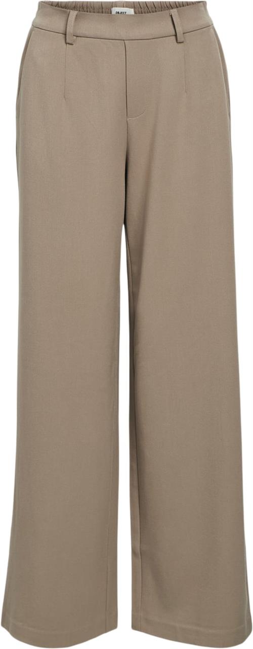 Object Objlisa Wide Pant Noos Kvinde Desert Taupe/col Bukser Med Brede Ben Str 38 - hos Magasin