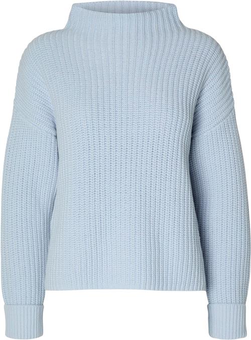 Selected Femme Slfselma LS Knit Pullover Noos Kvinde Blå Rullekraver Str XS - hos Magasin