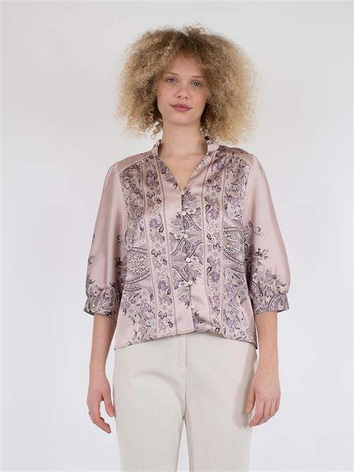 Se Neo Noir Roselle Paisley Border Blouse Kvinde Dusty Rose Langærmede Bluser Str 34 - hos Magasin ved Magasin