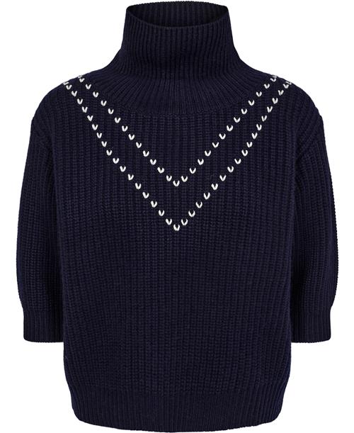 Se Lisa Yang Henny Sweater Navy/cream Size 0 Kvinde Navy/cream Sweaters Str XS - hos Magasin ved Magasin