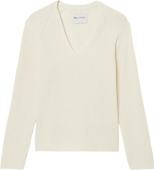 Se Marc O’Polo Pullover, Longsleeve, Vneck Kvinde White Cotton Sweaters Str XS - hos Magasin ved Magasin