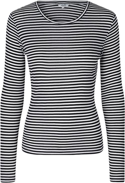 mbyM Mlilita Kvinde Black Sugar Stripe Langærmede T-shirts Str S - hos Magasin