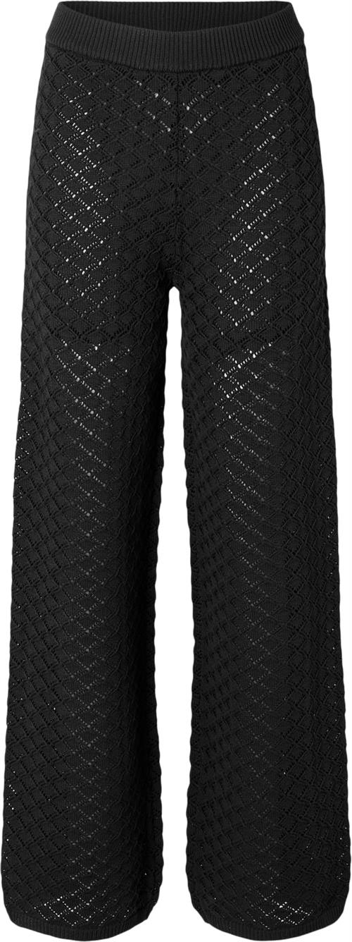 Selected Femme Slffrida HW Structure Knit Pants EX Kvinde Sort Bukser Med Lige Ben Str L - hos Magasin