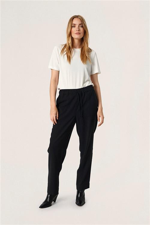 Soaked in Luxury Slshirley Tapered Pants Kvinde Sort Bukser Med Lige Ben Casual Fit Str XS - hos Magasin