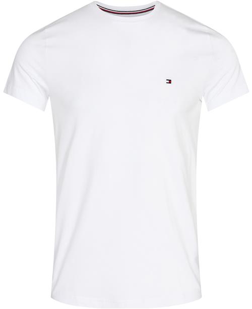 Tommy Hilfiger Core Stretch Slim Cneck TEE Mand White Kortærmede T-shirts Str L - Bomuld hos Magasin