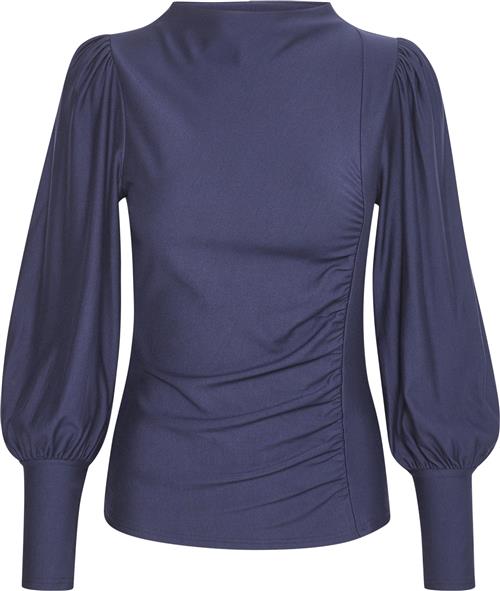 Gestuz Rifagz Puff Blouse Noos Kvinde Mood Indigo Langærmede Bluser Str L - hos Magasin