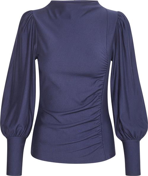 Gestuz Rifagz Puff Blouse Noos Kvinde Mood Indigo Langærmede Bluser Str XL - hos Magasin