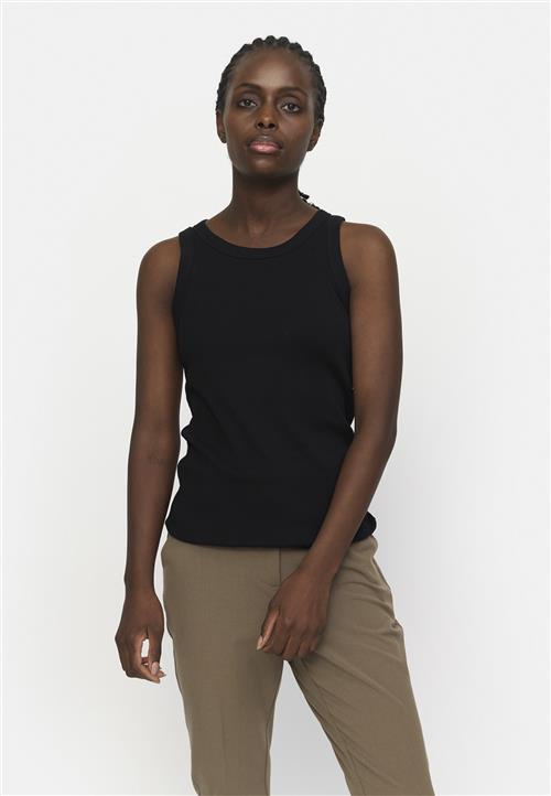 Soft Rebels Sradelynn Tank Top Gots Kvinde Black Tanktoppe Slim Fit Str L - hos Magasin