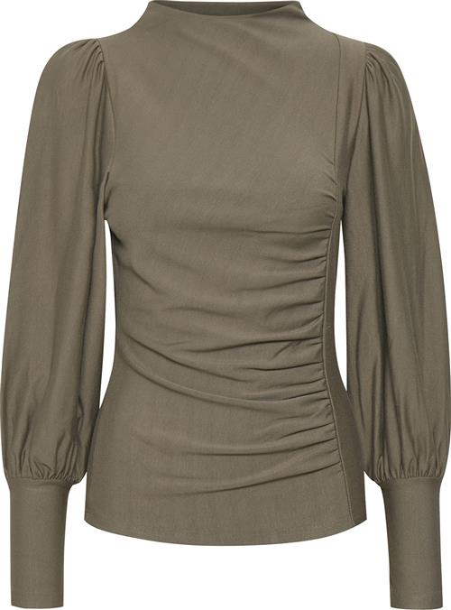 Gestuz Rifagz Puff Blouse Kvinde Earth Langærmede Bluser Str S - hos Magasin