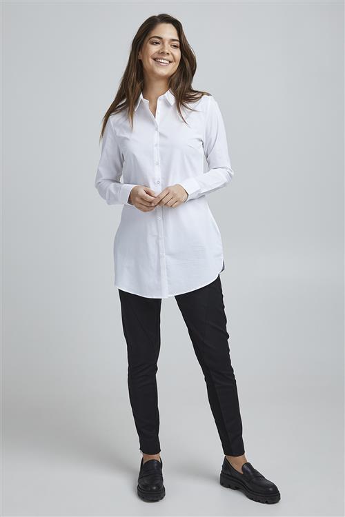 Fransa Frzashirt 6 Shirt Kvinde White Langærmede Skjorter Regular Fit Str XL - hos Magasin