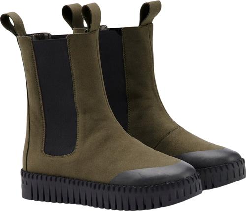 ILSE JACOBSEN Tulip6298 Kvinde Deep Olive Black Chelsea Boots Str 39 - Polyester hos Magasin