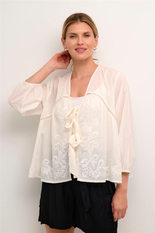 Culture Cuemmy Blouse Kvinde Spring Gardenia Langærmede Bluser Str M - hos Magasin