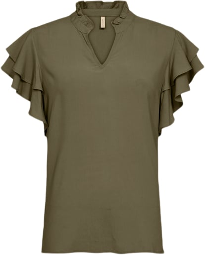 soyaconcept Scradia 194 Bluse Oliven Kvinde 7750 Oliven Kortærmede Bluser Str XL - Viskose hos Magasin