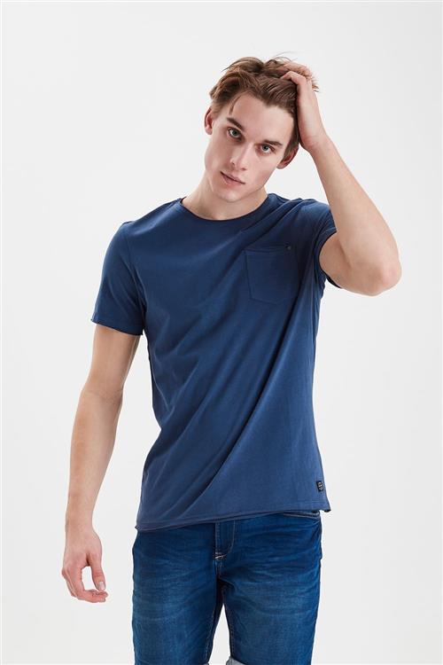 Blend Bhnoel Tee Noos Mand Denim Blue Kortærmede T-shirts Slim Fit Str S - hos Magasin