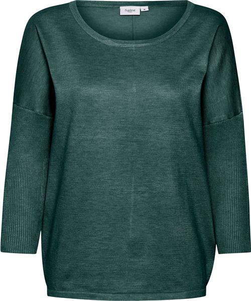 Saint Tropez A2561, Milasz Rneck Pullover Kvinde Sagebrush Green Melange Sweaters Casual Fit Str S - hos Magasin