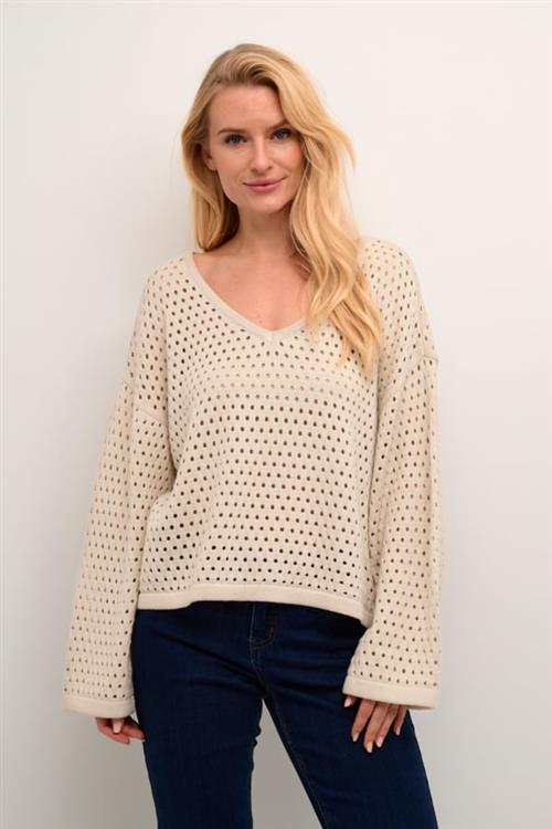 Se Cream Crwilow Knit Pullover Kvinde Ancient Scroll Sweaters Str S - hos Magasin ved Magasin