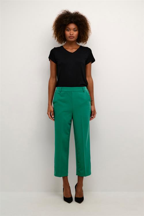 Se Kaffe Kasakura HW Cropped Pants Kvinde Aventurine Bukser Casual Fit Str 46 - hos Magasin ved Magasin