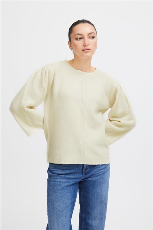 ICHI Ihalises MS Kvinde Cloud Dancer Sweaters Str S - hos Magasin