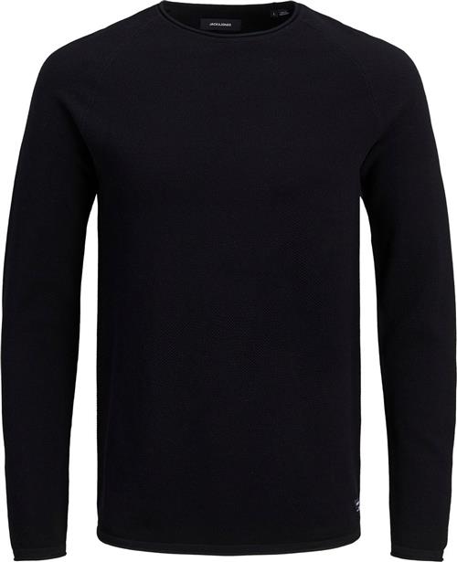 Jack & Jones Jjehill Knit Crew Neck Noos Mand Sort Sweaters Str L - hos Magasin