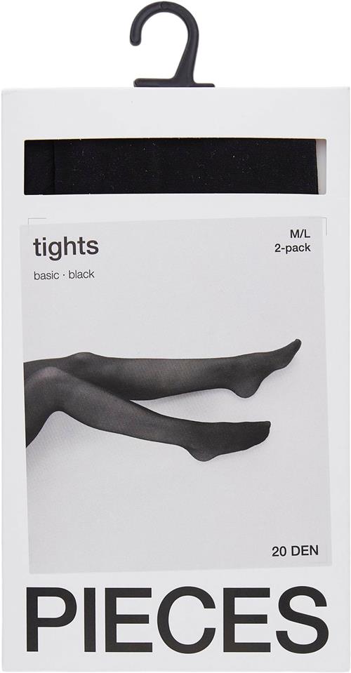 Pieces Pcnew Nikoline 20 DEN 2 Pack Tights Strømpebukser Str S/M - hos Magasin