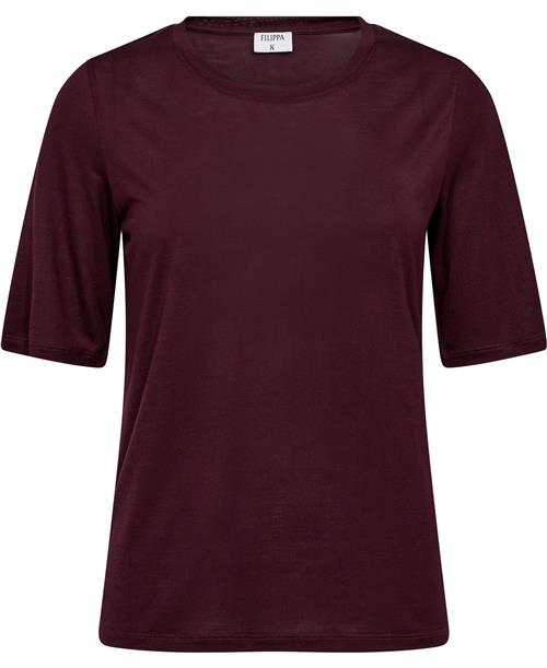 Filippa K Elena Tee Kvinde Burgundy Kortærmede T-shirts Str XS - hos Magasin