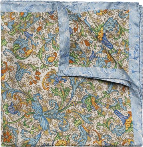 ETON White Floral Silk Pocket Square One Size - Lommeklude Silke hos Magasin