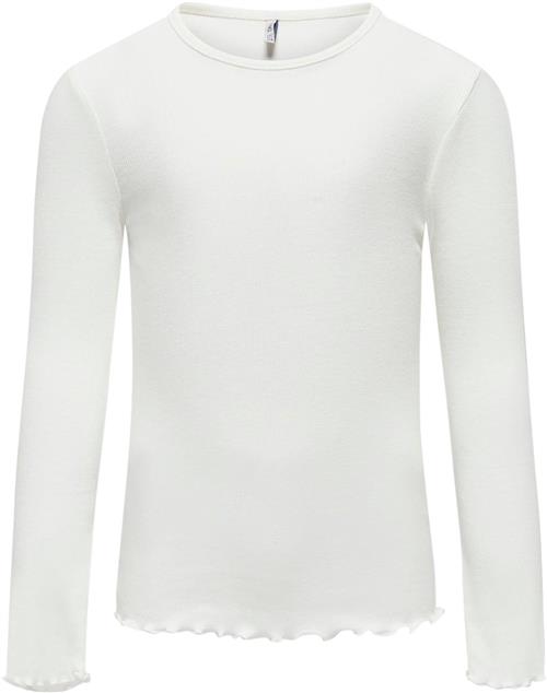 ONLY Kogevig L/S RIB TOP JRS Str 158/164 - Hvid Toppe hos Magasin