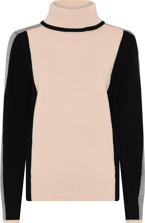 Se Micha BB Jumper_ BB Cosy Block Knit Kvinde Beige/blac Sweaters Str L - hos Magasin ved Magasin