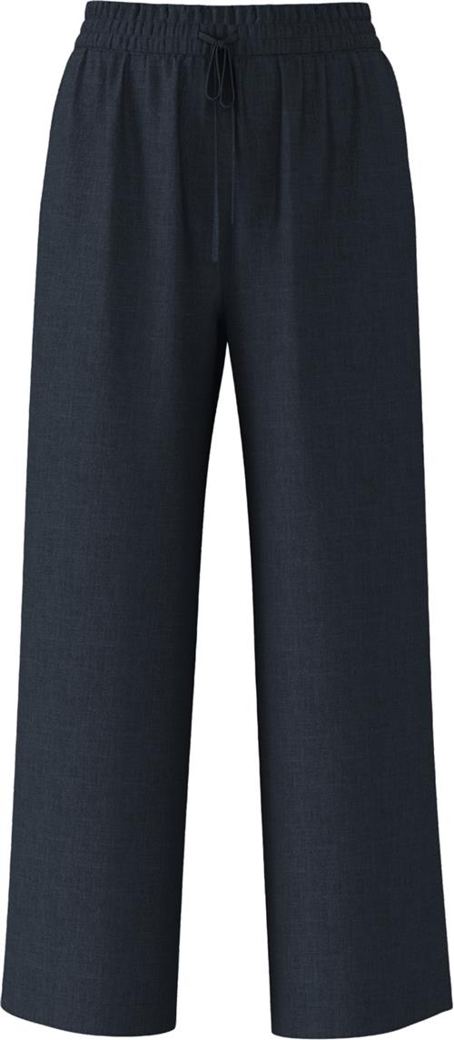 Se Selected Femme Slfvivagulia HW Long Linen Pant NO Kvinde Mørkeblå Hørbukser Regular Fit Str 46 - hos Magasin ved Magasin