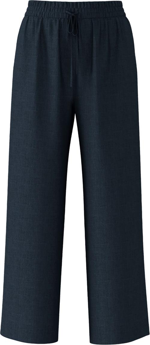 Se Selected Femme Slfvivagulia HW Long Linen Pant NO Kvinde Mørkeblå Hørbukser Regular Fit Str 44 - hos Magasin ved Magasin