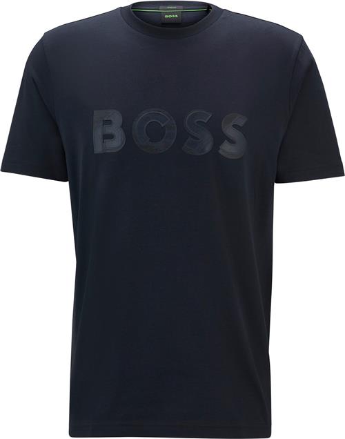 BOSS Tee Jagged 1 Mand Navy Kortærmede T-shirts Str S - hos Magasin