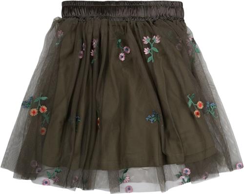 The New Tnli Johanna Skirt Str 110-116 cm/5-6 år - Ivy Green Flower Nederdele Bomuld hos Magasin