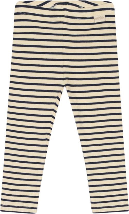 PETIT PIAO Legging Modal Striped Str 110 cm - Indigo Plum/dark Leggings Bomuld hos Magasin