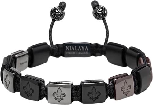 Nialaya Men's Ceramic Flatbead Bracelet in Red and Matte Black L - Armbånd Stål hos Magasin