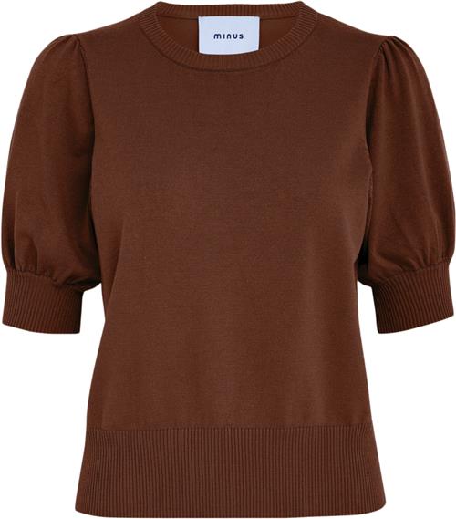 Se Minus Msliva Knit Tee Kvinde Madder Brown Kortærmet Strik Str S - Viskose hos Magasin ved Magasin