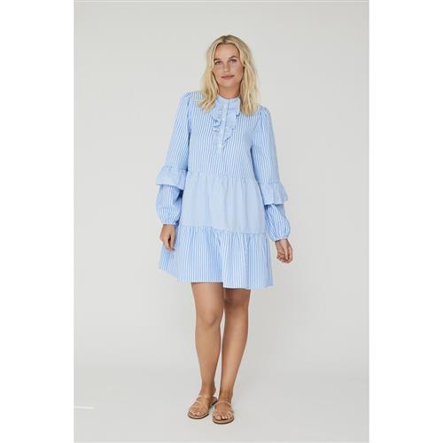 A-VIEW Karin Dress Kvinde Blue/white Stribe Korte Kjoler Str 44 - hos Magasin