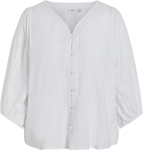 Se Vila Vimillan Vneck 3/4 Shirt/cur Kvinde Bright White Langærmede Skjorter Str 48 - hos Magasin ved Magasin