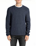 Replay Strik Mand Navy Sweaters Str XL - hos Magasin