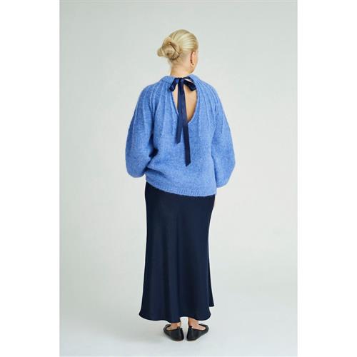 A-VIEW Patrisia bow Knit Pullover Kvinde Blue Sweaters Str XS - hos Magasin