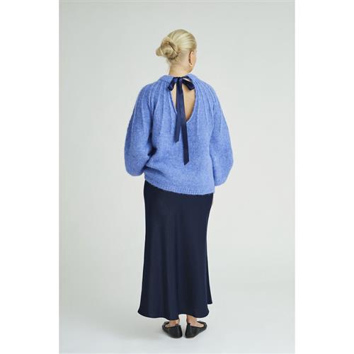 A-VIEW Patrisia bow Knit Pullover Kvinde Blue Sweaters Str S - hos Magasin