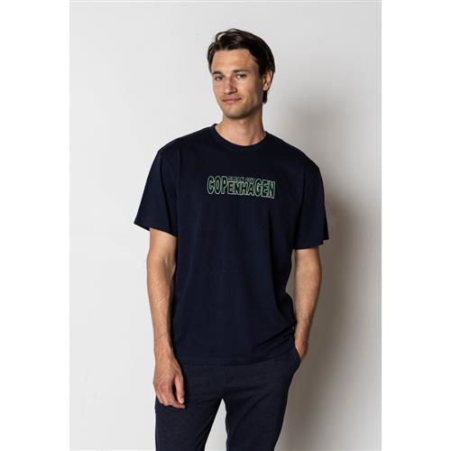 Clean Cut Copenhagen Jonas Organic Tshirt Mand Navy Kortærmede T-shirts Str XL - Bomuld hos Magasin